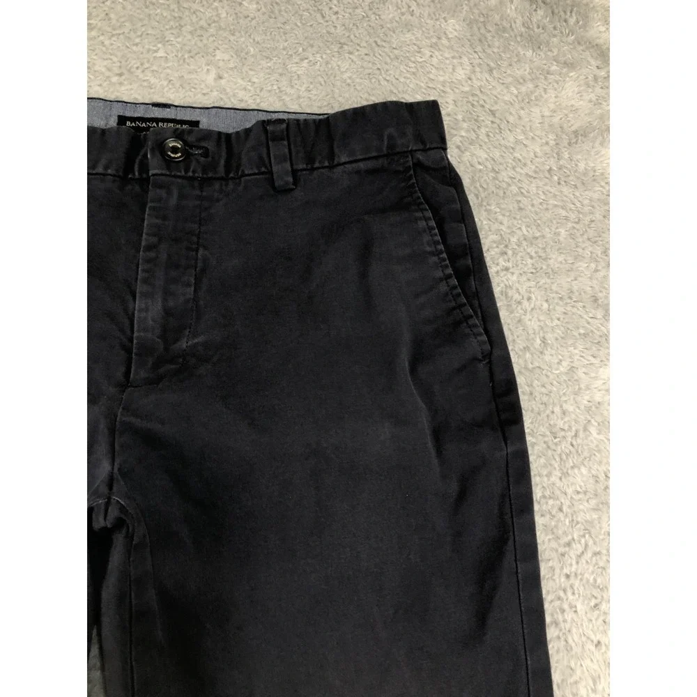 Banana Republic Pants Mens 34x32 (Tag 33x34) Black Aiden Chino Straight *Flaw